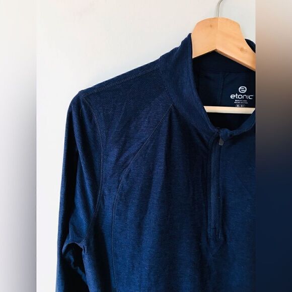 Etonic | dark blue mens long sleeve golf performance shirt - Picture 3 of 7